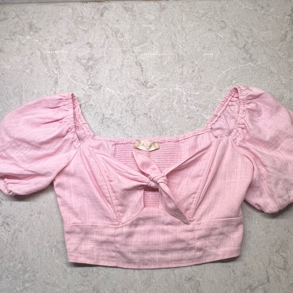Altered State Pink Women's Top with Puff Sleeves
